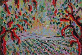 James Paul Brown: Vineyard from Hill