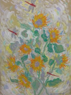 James Paul Brown: Dragonflies & Sunflowers