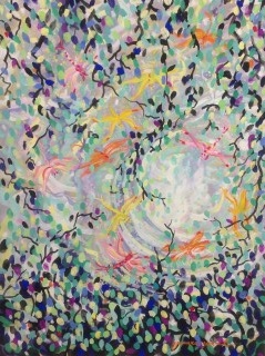 James Paul Brown: Dragonflies over Pond