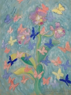 James Paul Brown: Butterflies and a Daffodil