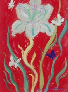 James Paul Brown: Lily with Butterflies #2