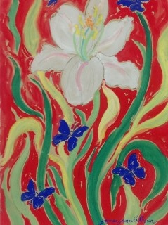 James Paul Brown: Lily with Butterflies #3
