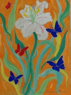 James Paul Brown: Lily with Butterflies #4
