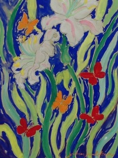 James Paul Brown: Lily with Butterflies #5