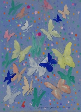 James Paul Brown: Butterflies on Blue