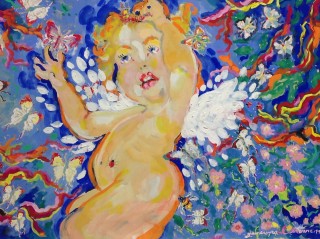 James Paul Brown: Cherub with Butterflies