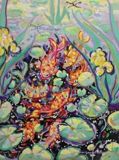 James Paul Brown: Koi and Dragonflies