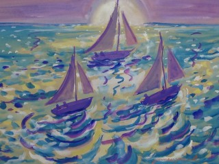 James Paul Brown: Sailing at Sunset